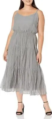 City Chic Ladies Sleeveless Sabina Maxi Dress size 16 Small Colour Silver