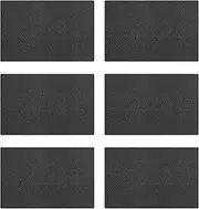 6 PCS Placemats for Dining Table, PU Leather Non-Slip Two Colors Table Mats for Kitchen Dining, Waterproof Oil Proof Placemats, Heat Resistant Wipeable Washable Place Mats, Easy to Clean (Black)