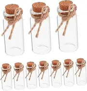 GAXIRE 1 Set Glass Wishing Bottles with Cork Stopper of Small Round Jars with Twine for DIY Projects Decor and Party Favors Vials for Perfumes and Crafts