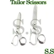 Set Of 2 Tailor Scissors 7" +14" Sewing Dressmaking Upholstery Fabric Silver