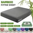 2000TC Bamboo Blend Fitted Sheet 40cm Extra Deep Pocket Soft Hypoallergenic AU