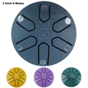 3 Inch Mini Steel Tongue Drum 6 Notes Handpan Percussion Instrument Kit for Gift