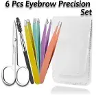 Eyebrow Tweezers Facial hair Removal Sharp Precision Ingrown hair Scissors Brush
