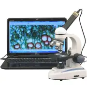 AmScope 40X-1000X Biology Metal Glass Student Microscope with 2MP Digital Camera