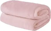 Brentfords Flannel Fleece Ultra Soft Large Blanket Throw Over Fluffy Warm Bedspread for Bedroom Single Bed Sofa Couch, Blush Pink - 120 x 150cm