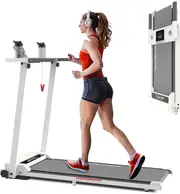 Advwin Electric Folding Treadmill Walking Pad Home Office Gym Exercise Fitness White