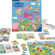 [Ravensburger] Peppa Pig 6-in-1 Games Compendium for Kids & Families Age 3 Years and Up - Bingo, Dominoes, Snakes & Ladders, Checkers, Playing Cards and Memory Game
