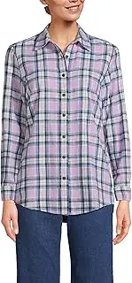 [Lands' End] Blake Shelton x Women's Flannel Boyfriend Fit Long Sleeve Shirt