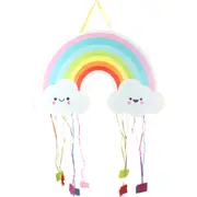 Smiley Rainbow Clouds Bag Style Pull String Pinata
