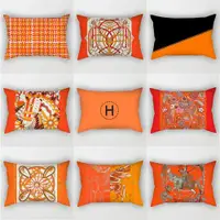 在飛比找ETMall東森購物網優惠-簡約橙色幾何沙發靠背裝飾抱枕