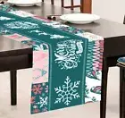 Merry Christmas Everyone Green Linen Blend Table Runner 13" X 72