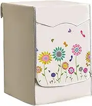 Washing Machine Cover 24x33x27 Inch Washer and Dryer Covers with Fastening Tape ＆ Zipper Flower Printed Waterproof and Dustproof Sunscreen for Front Load Washer XL