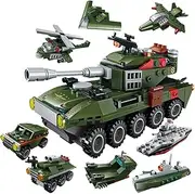 Ulanlan STEM Building Toys 361PCS Armored Vehicle Building Bricks Toys 9-in-1 STEM Toys for 6 Year Old Boys Creative Construction Toys Armed Car Military Vehicles Blocks Kit for Kids Age 6 7 8