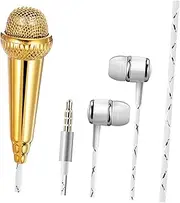 Yardwe Portable Microphone for Voice Recording Compact Phone Microphone for Easy Use with Smartphone Tablet and Computer for Family Videos and Ktv Fun