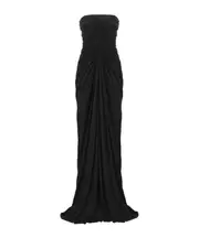 Rick Owens Radiance Ruched Bustier Maxi Dress IT40 Black