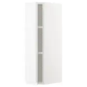 METOD wall cabinet with shelves, white/Voxtorp high-gloss/white, 20x37x80 cm