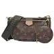 【Louis Vuitton 路易威登】M44813 Multi Pochette經典帆布牛皮飾邊提花肩帶混合式手拿/肩背包(綠)