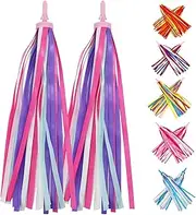 PLATT Kid's Bicycle Handlebar Streamers Colorful Ribbons Tassel for Girls Boys Bicycle Handlebar Scooter Handgrip (1Pair)