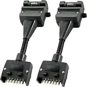 2 Pcs 7-Pin Flat Plug to 12-Pin Socket Professional Male/Female Adaptor, Universal Trailer Connector Car Accessories, Socket for Caravan Connector 4wd