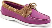 [Sperry] Top-Sider Women's A/O Sparkle Suede,Pink Sparkle Suede/Cognac,US 6 M