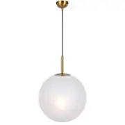 Telbix Bally Extra Large Opal Sphere Glass Pendant Light - Antique Gold / Alabastro