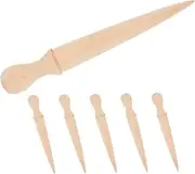TOYANDONA 6pcs Wooden Handled Gardening Hole Tool Manual Digger for Planting and Transplanting Durable Soil Puncher for Efficient Garden Work
