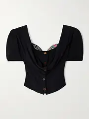 [Vivienne Westwood] Vivienne Westwood - Bea Printed Draped Cotton Top - Black - IT42 IT 42 Black