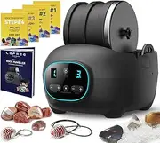Rock Tumbler, Professional Rock Tumbler for Adults Kids with 3LB Leak Proof Rubber Barrel,Advanced Rock Polisher Includes 1 LB Rough Rocks,4 Rock Tumbler Grits etc.,STEM Gift for Kids
