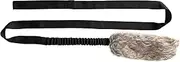 Dingo Fleece Dog Toy Artificial Fur Racer Squeaky Teaser Dog Wand 150 cm Long Bungee Handle for Agility, Dog Training, Reward, Retrieve, Chasing, Play Black (15585)