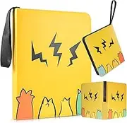 Card Binder for Cards with Sleeves, 9-Pocket 900 Cards Card Binder Holder Book Compatible, Collection Gifts for Boys Girls(Yellow)