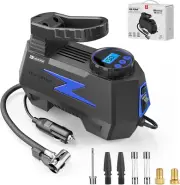 Tire Inflator Portable Air Compressor, DC 12V Tire Air Pump with LED and 150PSI
