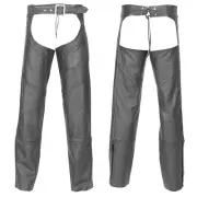 2024 Highway 21 Maverick Leather Chaps Black Street Motorcycle Chaps - Pick Size