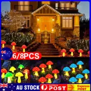 Solar Mushroom Fairy String Lights LED Outdoor Garden Ornament Statues Yard Deco