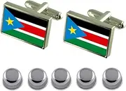 [Select Gifts] Shirt Dress Studs South Sudan Flag Cufflinks