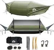 Night Cat Hammock Tent with Mosquito Net Waterproof Rainfly for 1 Person Hiking Camping in Garden Backyard Wild