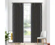 Colorado Blockout Pinch Pleat Curtains Slate Pair of 2