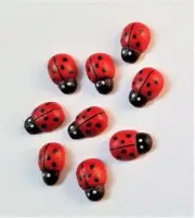 9 Mini Wood Ladybug Handmade Decorative Thumb Tacks/Push Pins or Magnets
