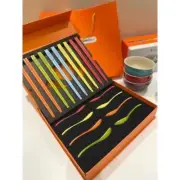 LE CREUSET Stoneware Chopsticks 20pc & Spoon Set Japanese Tableware