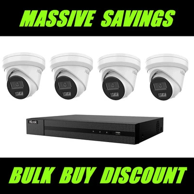 HILOOK By HIKVISION 6MP Acusense 4CH 4 Camera Kit Turret IPC-T361H-MU CCTV