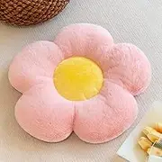 Flower Floor Pillow Seating Cushion - Cute Room Decor,Flower Pillow for Reading and Lounging Comfy Pillow -45cm (Pink+Yellow)