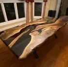 Clear Black Walnut Stunning Natural Stone Table – Perfect for Indoor or Outdoor