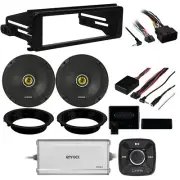 Kicker 6.75" Speakers, Harley Adapter Install Kit, 4CH Amp, Bluetooth Controller
