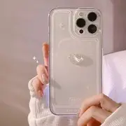 Heart Phone Case - iPhone 16 Pro Max / 16 Pro / 16 Plus / 16 / 15 Pro Max / 15 Pro / 15 Plus / 15 / 14 Pro Max / 14 Pro / 14 Plus / 14 / 13 Pro Max / 13 Pro / 13 / 13 Mini Heart - Transparent - iPhone 14 Pro