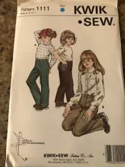 KWIK SEW #1111 - GIRLS TWO STYLE STRAIGHT LEG DENIM JEANS PATTERN 4-7 FF