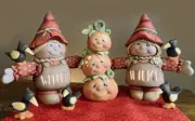 Ceramic Bisque Ready to Paint Jessie&Jack Scarecrows & Jack Pumpkin w/lighting