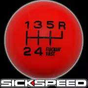 RED/BLACK FING FAST SHIFT KNOB FOR 6 SPEED SHORT THROW SHIFTER 1/2X20 K25