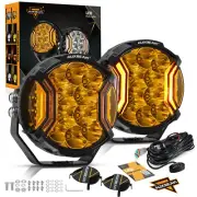 AUXBEAM 5" Amber LED Pods Driving Work Lights for Polaris Ranger 570/900/1000XP