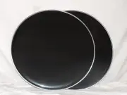 NEW Pair 20" Black Bass Drum Heads Two Heads Included