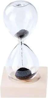 CIYODO 1pc Glass Hourglass Visual Timer for Hourglass Sand Timer Hourglass Timer Magnetic Hourglass Creative Sand Glass Hourglass Ornament Desktop Decor Black