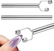 Ptwola 2 Pcs Y-Shaped Double Head Cat Eye Gel Polish Portable Cat Eye Nail Tools Multifunctional Horseshoe Nails Art Design Nail Painting Pen Sticks Wand for Salon Studio Home Manicure DIY
